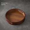 Creative Walnut Dessert & Fruit Plate with Teacup Holder - Bamboo & Wood Tea Tray