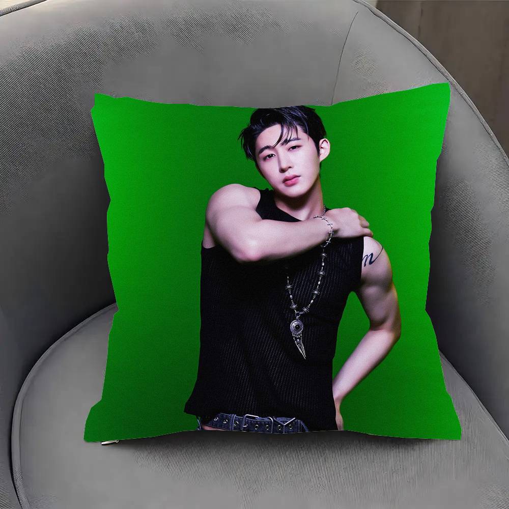 

Korean Male Singer Kim Hanbin Pillow Case Sofa Cushion Cover Room Home Decoration 12x12Inch