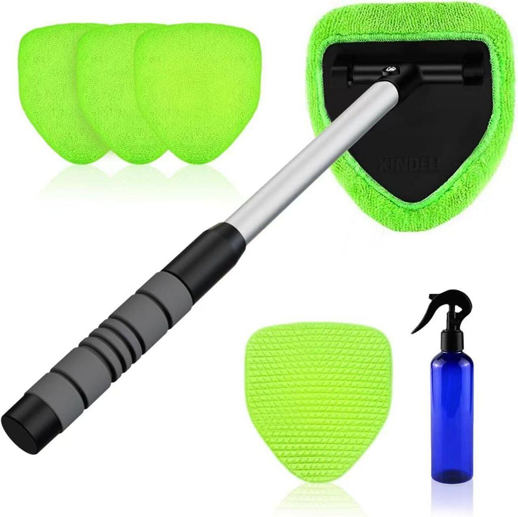 Telescopic Microfiber Car Window Cleaning Brush & Scraper