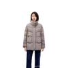 Women's 2024 Winter Mid-Length Down Jacket with Stand-Up Collar, Original Goose Down, Haute Couture Fabric