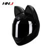 HNJ Women's Electric Motorcycle Helmet, Cat Ears, 3C Certified, Full Face, Bluetooth Compatible, Summer Use.