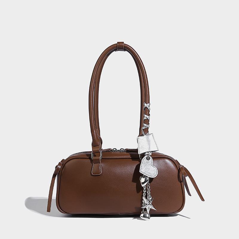 

Высокий уровень внешнего вида модная сумка-багет с бантом Love Hanging French Lace-up Niche Design сумка через плечо подмышкой коричневый