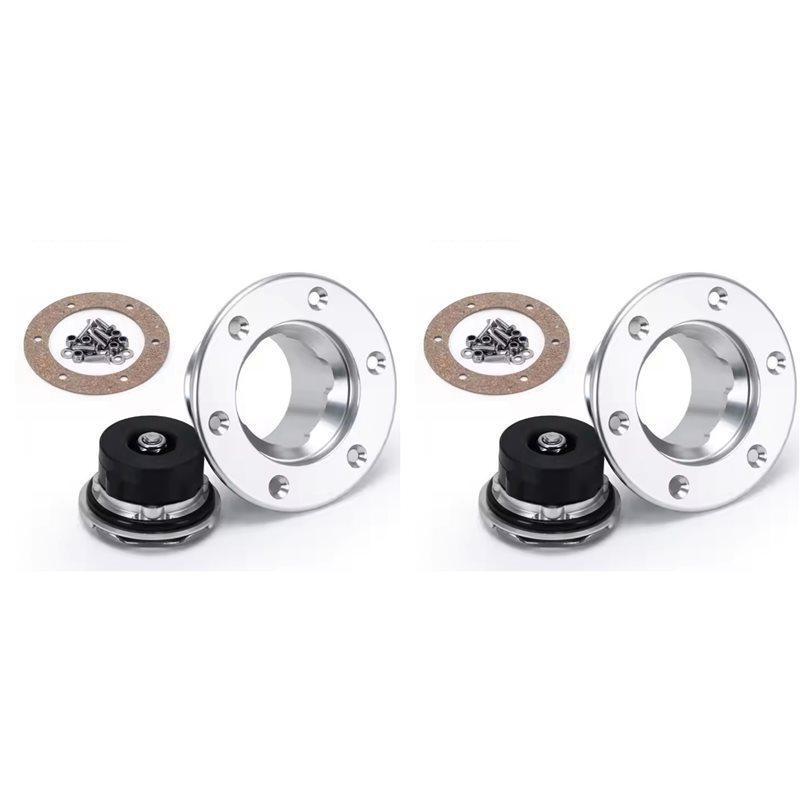 A77Q-2X Aluminum Billet Fuel Cell / Fuel Surge Tank Cap Flush Mount ID 35.5Mm 6-Hole Polished Fuel Tank Aluminum Cap