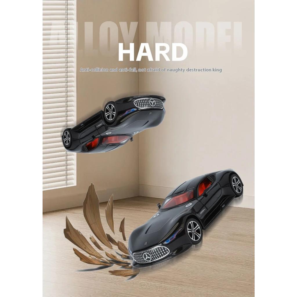 1/24 Benz AMG Alloy Model Car with Sound and Light Feedback Sports Car Model Table Decoration Suitable for Boys As A Gift
