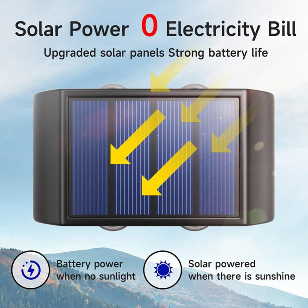 Solar Multifunctional Wall Lamp Outdoor Waterproof and Security LED Courtyard Fence Garden Decorative Light