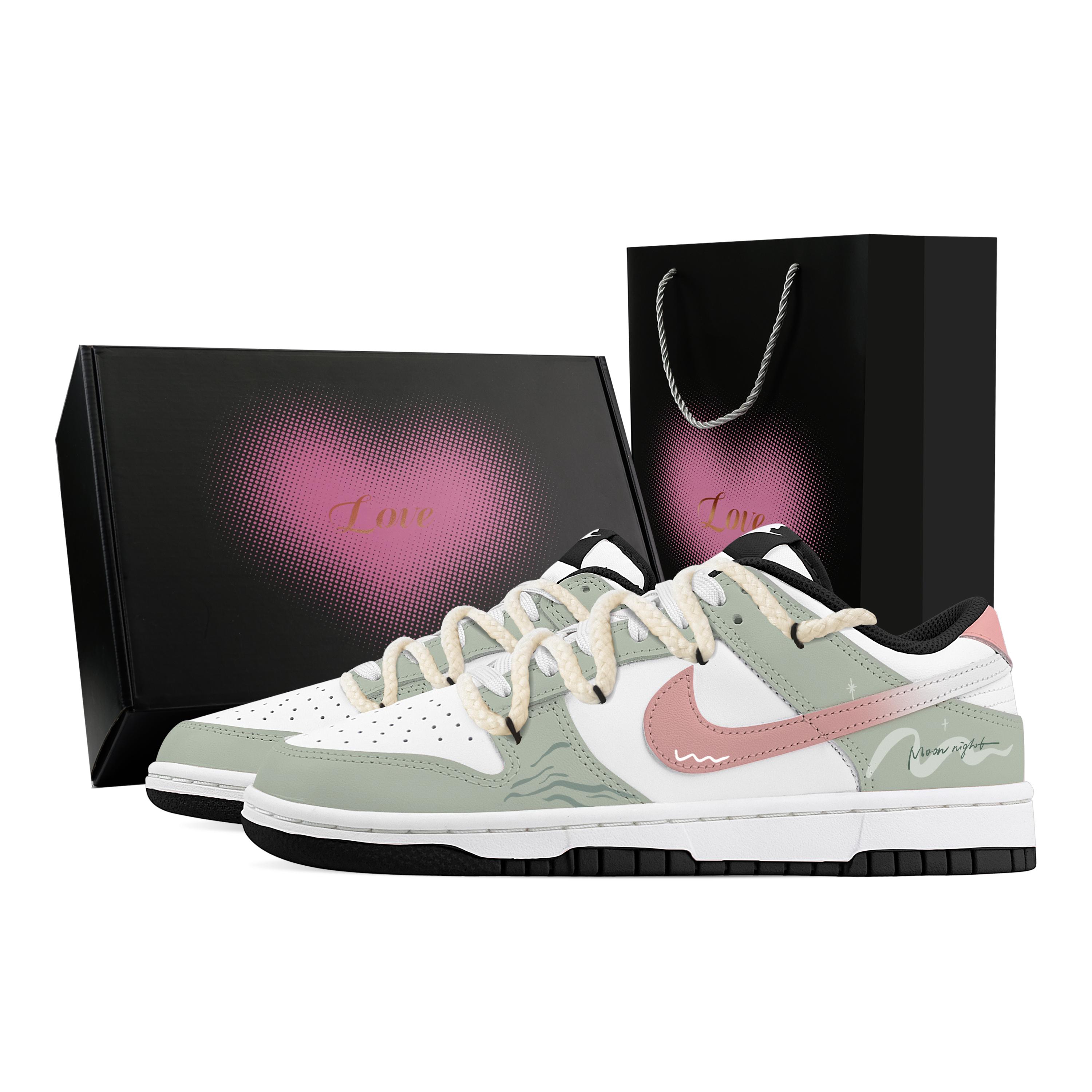 

Nike Dunk Misty Starry Wild Heart Box Leather Cushioning Lightweight Slip Resistant Low top Skateboard Shoes Unisex CW1590-100(Team529-2-) 38.5