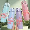 1PC Los Angeles 1986 Retro Text Print 750ml Color Plastic Sports Water Bottle Leakproof Flip Straw Lid Suitable for Sports Office Home Use