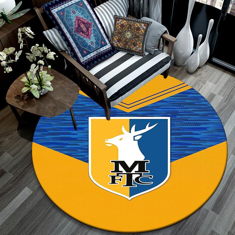 Mansfield Town Round Area Rug,Carpet Rug for Living Room Bedroom Sofa Playroom Decor,Non-slip Floor Mat