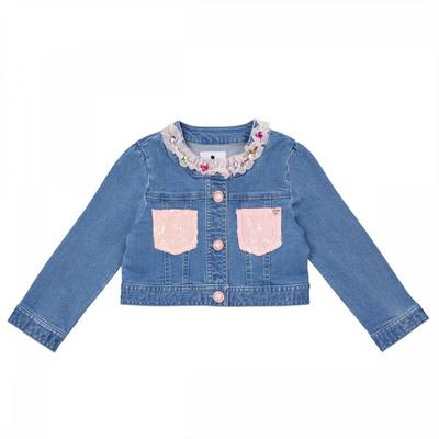 Denim Blumen Shapo Tasche Jacke Q51dck040n4