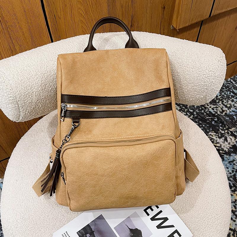 

Новый рюкзак из ПУ для женщин, ретро-рюкзак для студенток в стиле кампуса, многофункциональная сумка большой вместимости хаки