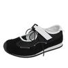 2025 Summer New Soft Leather Flat Bottom Hollow Strap Velcro Retro Versatile Mary Jane Shoes Ballet Shoes Women