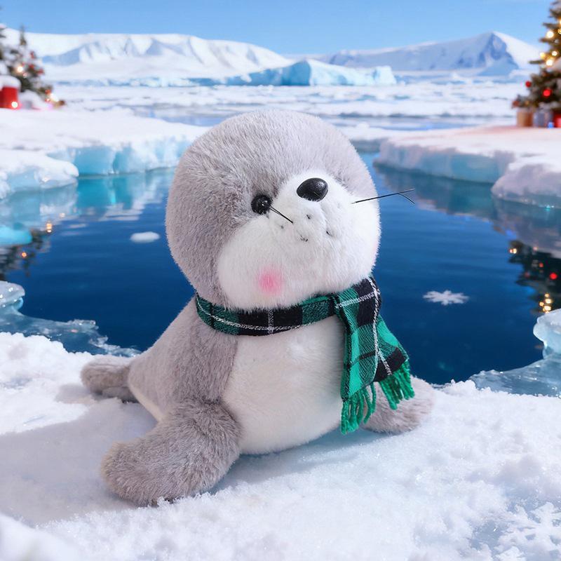 Weihnachts-Seelöwen-Stofftier - Meeresaquarium Stoffpuppe, Perfektes Geschenk für Kinder