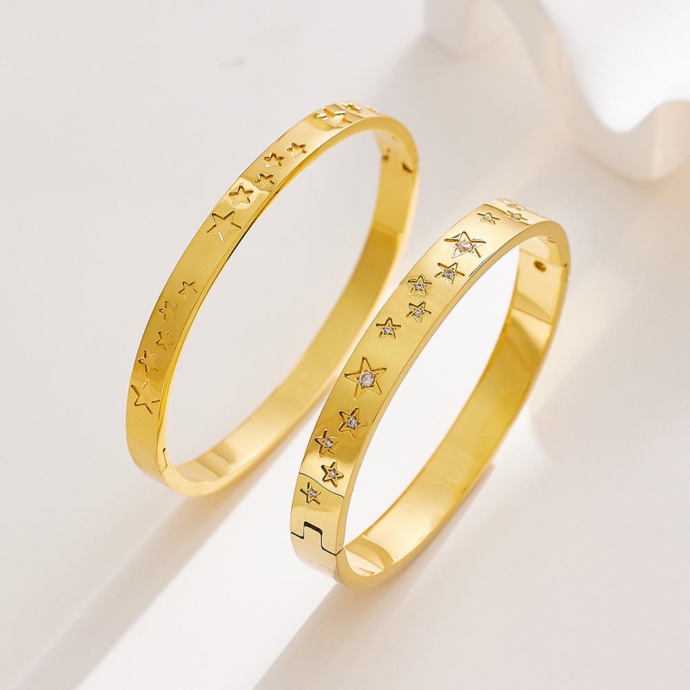 New Arrival Women's Gold Stainless Steel Star Bracelet - High-End Ins Style