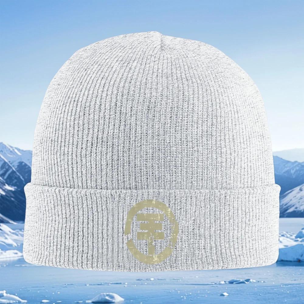 Symbol circle design vintage abstract Knitted Hat Unisex Women Unisex Beanie Pullover Cap Winter Thermal Warm Christmas Outdoor Cyc