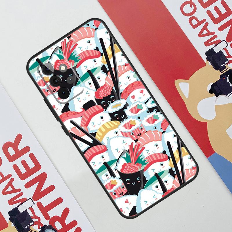 Kawaii Sushi Crowd Case For Samsung Galaxy A36 A35 A55 A06 A16 A26 A56 A53 A32 A52 A33 A13 A14 A34 A54 A17 A15
