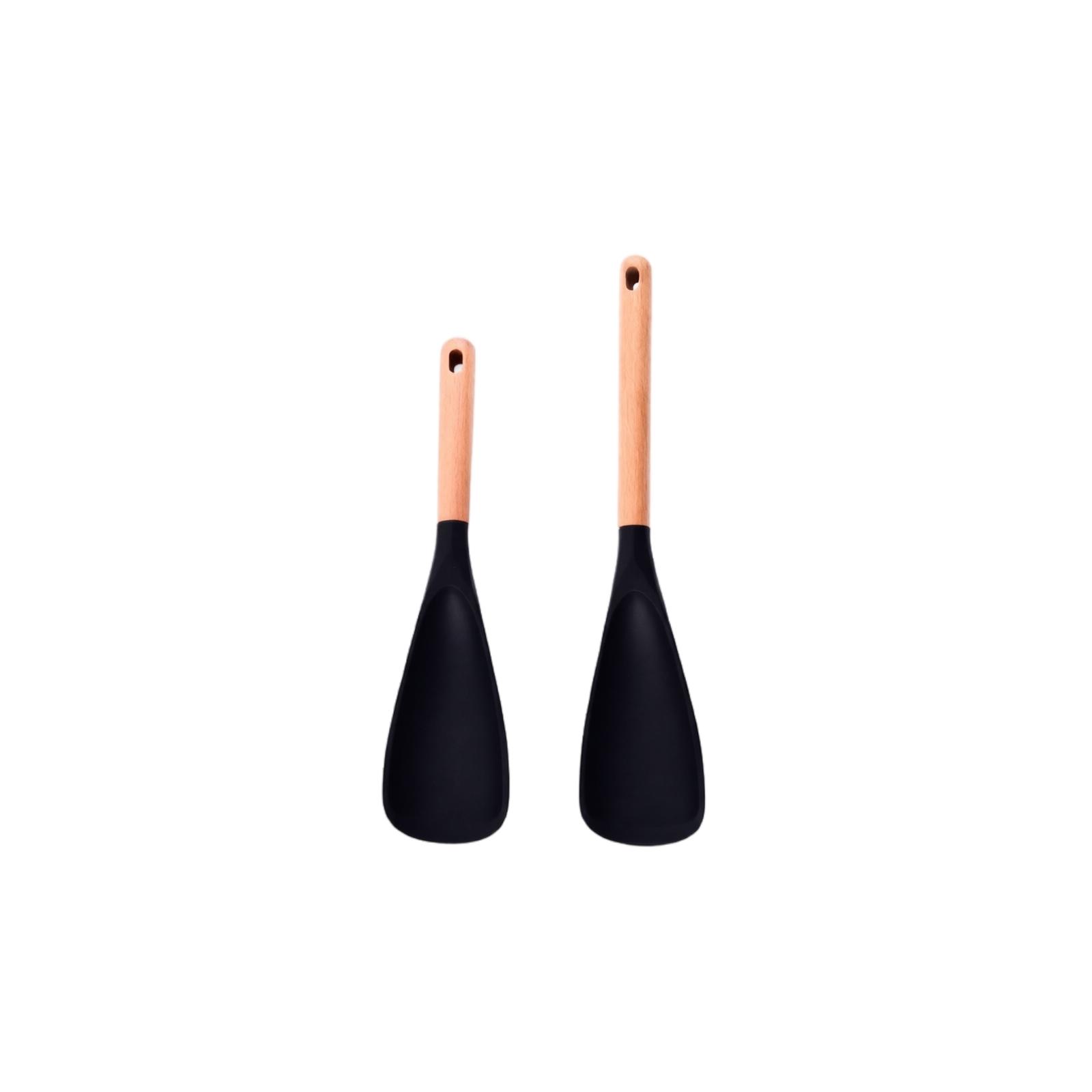 Silicone Spatula with Wooden Handle for Nonstick Cookware, Kitchen Cooking Turner One Size