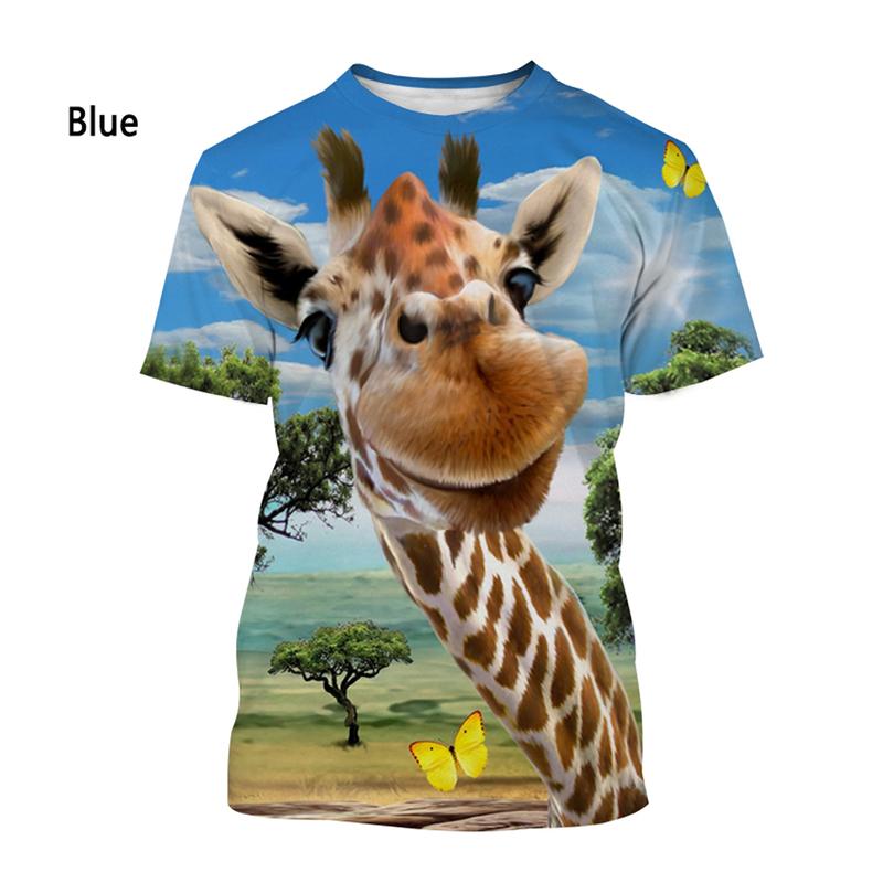New Fashion Cute Animal Giraffe 3D Print T-shirt Mens Funny T Shirt Women Casual Short Sleeve Tee Shirt