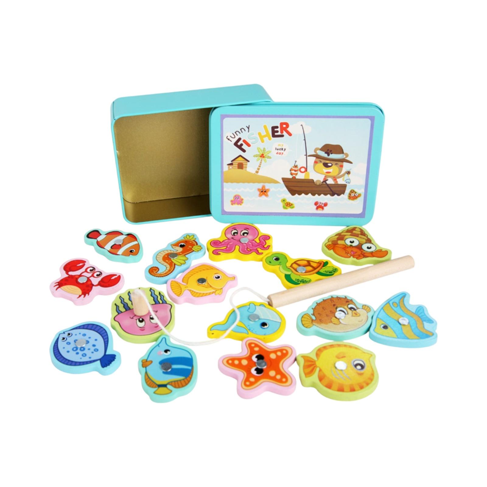 

Деревянная Магнитная Рыбалка Родитель-ребенок Интерактивное Раннее Детское Образование Интеллектуальные Детские Игрушки для Моделирования Океана