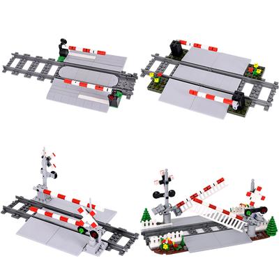 MOC City Train Building Block Kolejka Tor Korytarz Podnośnik Przejście dla Pieszych Montaż Zabawka Dla Dzieci Prezent Urodzinowy