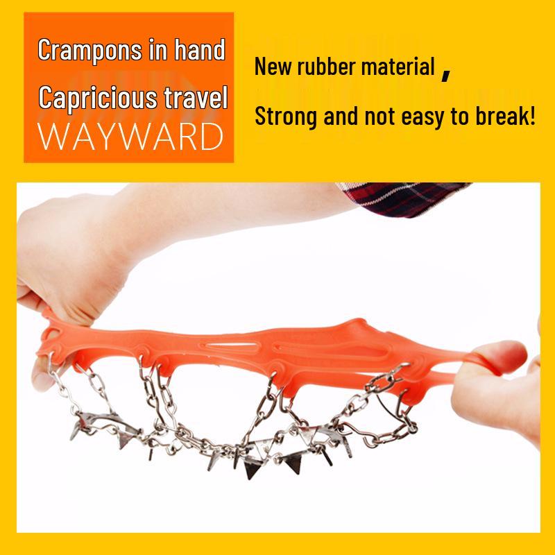 13-Zahn Schneekrallen Steigeisen aus Edelstahl: Verstärkte Anti-Rutsch-Ketten für Eisklettern