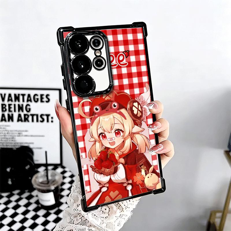 Genshin Impact Klee Plating Phone Case For Samsung Galaxy S24 S25 FE S26 Edge S23 Ultra S22 S21 Plus S20 Anti-Fall Airabag Cover