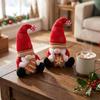 Charming Christmas Gift Sets Gnome Decoration, Nordic Red Santa Figurine, Tomte Swedish Window Display Dolls Elf Ornament with Tree/Snowflake