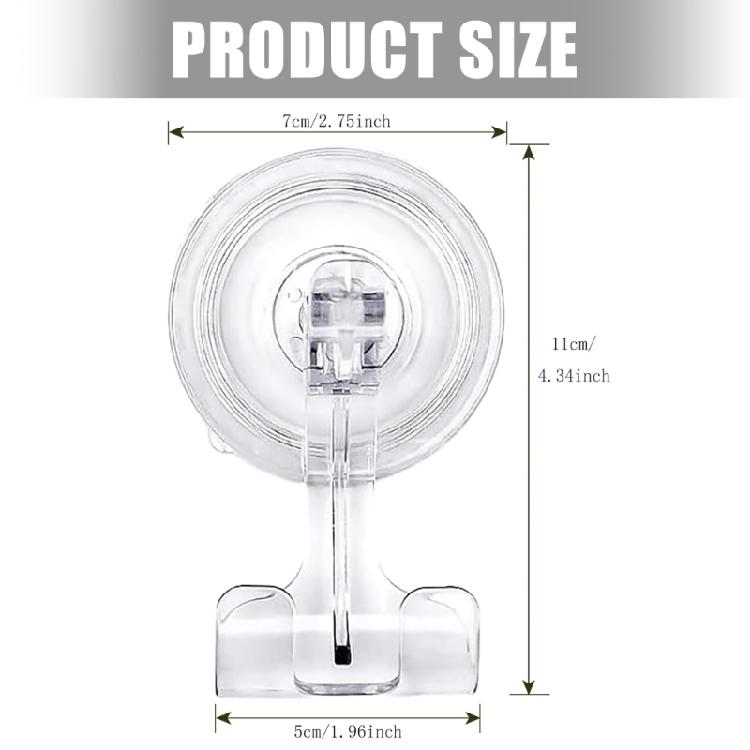 Renter Friendly Suction Cup Shower Hook 2Pcs Clear Razors Holders Without Tool Need