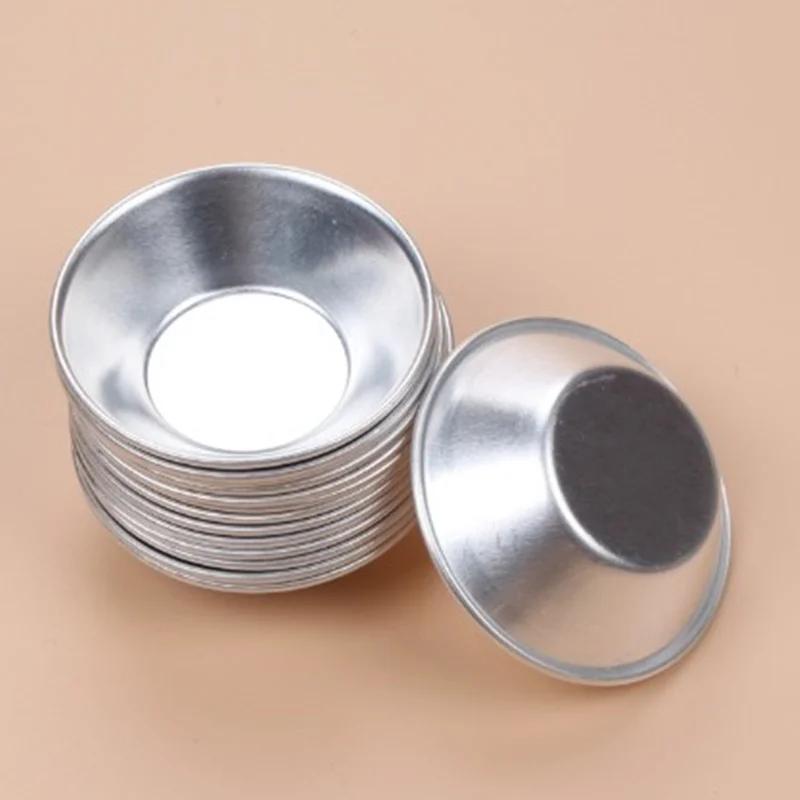 10pcs Egg Tart Molds Tiny Pie Tartlets Dessert Mold Pans Tin Puto Cup Bakeware Cake Cookie Mold, Round Resuable Nonstick