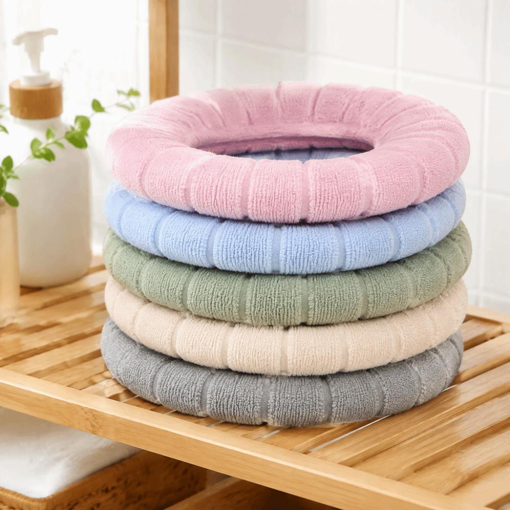 5 Pack Polyester Toilet Seat Cushion Thickened Material Toilet Cover  Guest Bathroom
