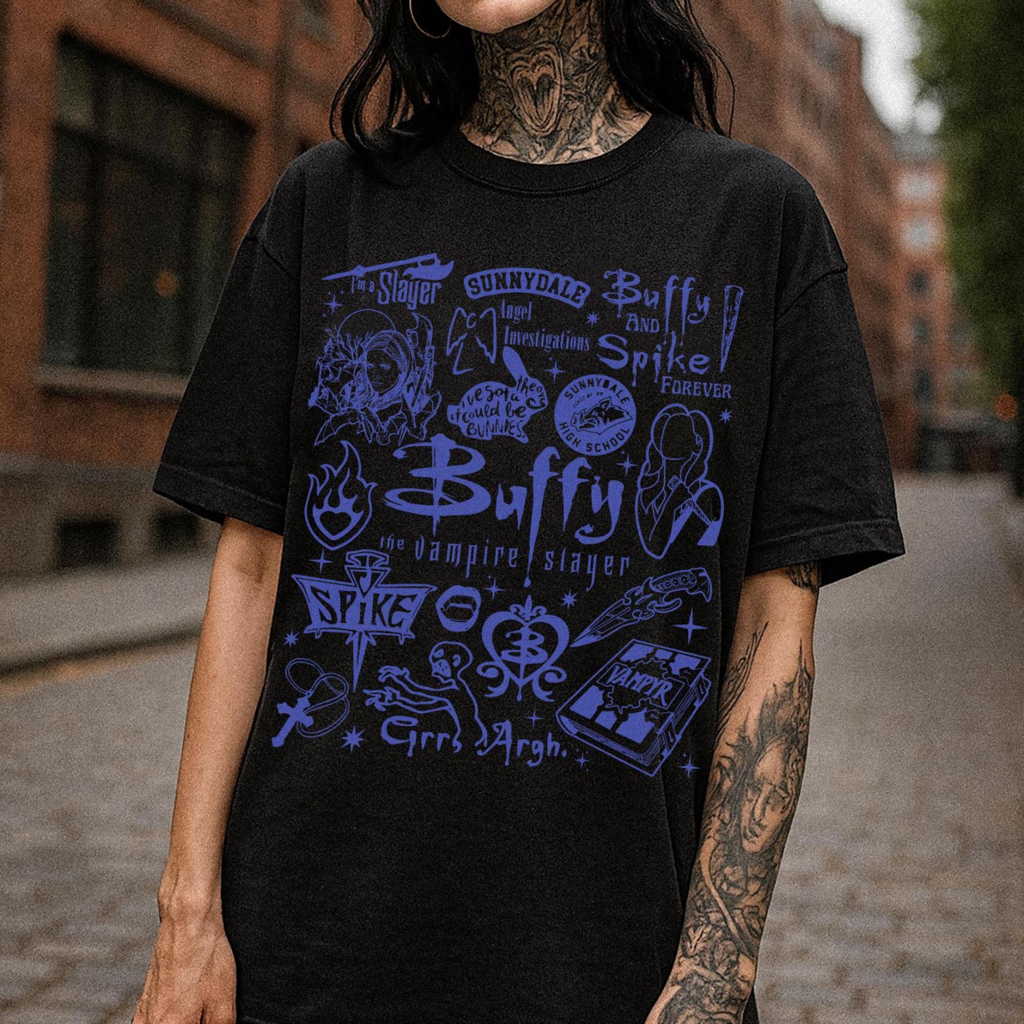 

Buffy The Vampire Slayer Printed Tshirt Womens SpringSummer Fashion Trend Pure Cotton Top Neutral Short Sleeve Tshirt 4XL
