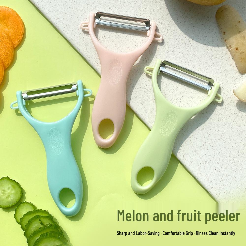 Stainless Steel Fruit and Melon Peeler with Plastic Handle - Multi-functional Kitchen Tool Bulk