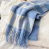 Spot autumn and winter women's models with scarves, retro classic British plaid fringed warm shawl
