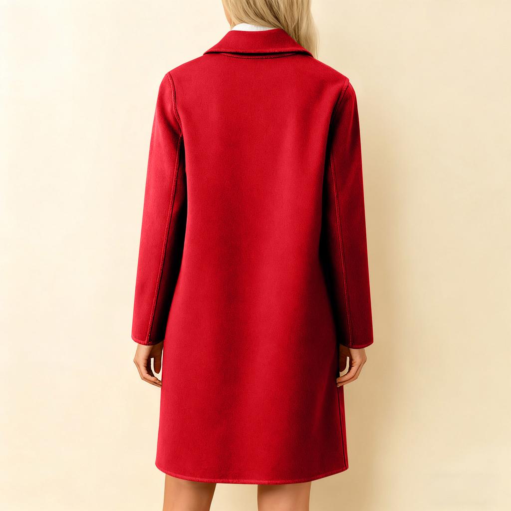 Womens Solid Color Jacket Casual Loose Fit Button Coats Button Up Long Sleeve Outerwear With Pocket, Hooded Overcoat