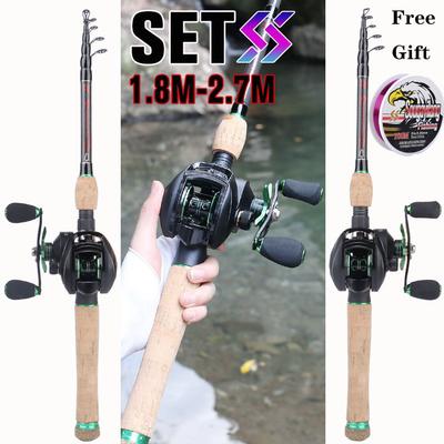 SOUGAYILANG Casting Fishing Rod Reel Combos 1.8M-2.7M Fishing Pole and Gear Ratio 8.1 :1 High Speed Fishing Wheel for Salt/Freshwater Fishing