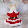 Pet Outfit Cute Santa Claus Dog Skirt Breathable Warm Cats Christmas Dress Soft Pet Christmas Costume Xmas