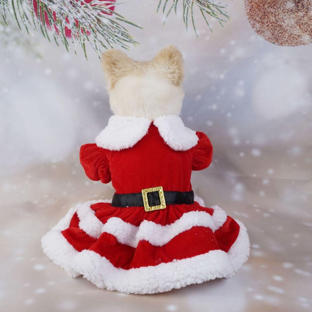 Pet Outfit Cute Santa Claus Dog Skirt Breathable Soft Cats Christmas Dress Warm Dog Winter Clothes Spring