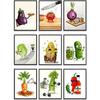 9Pcs Funny Weird Kitchen Wall Art Cute Cool Colorful Food Vegetable Painting Picture Wall Decor Whimsical Pickle Eclectic Food Art Poster Print