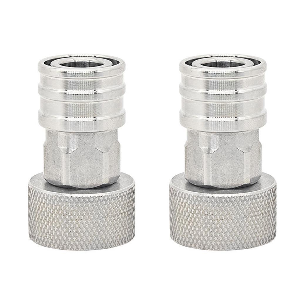 2Pcs Cleaning Machine Connector Stainless Steel 1/4 Female Garden Hose Fittings 3/4 Adapter Quick-connect Pressure Washer Parts