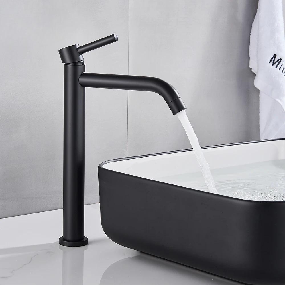 Black Basin Faucet Bathroom Washbasin Water Mixer Tap Hot Cold Water Basin Sink Tap Bathroom Faucet Tap Brushed Gold Faucet