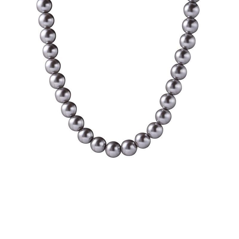 Collier de Perles de Verre pour Femmes, Convient pour l'Automne et l'Hiver, avec une Chaîne pour Pull, Un Élégant Collier de Perles pour le Cou.