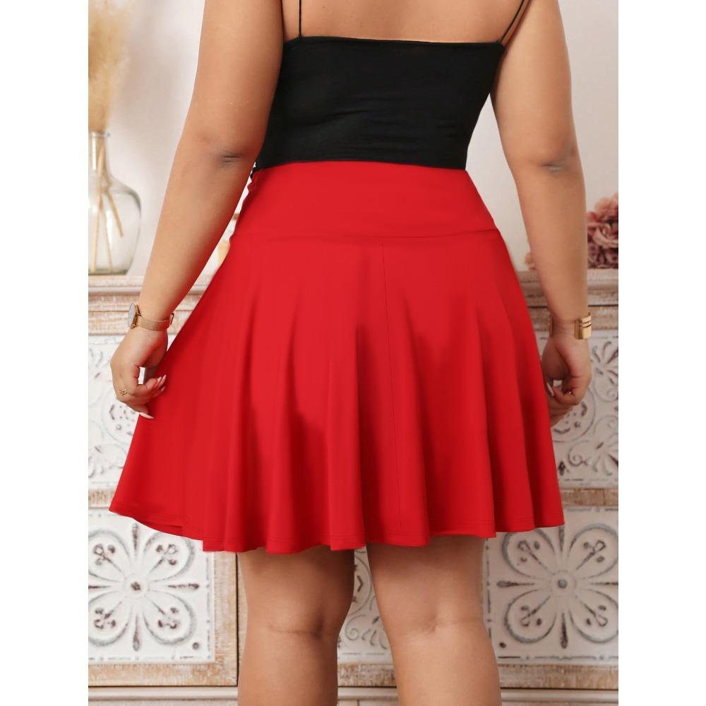 Plus Size Women's Sexy Pleated Sports Anti-Chafing Skirt, Workout Athletic Skirt