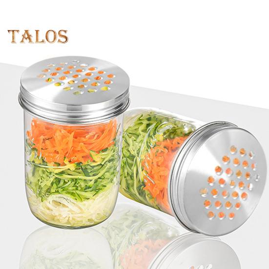 1/2Pcs Mason Jar Grater Lid for Regular Mouth Jar Easy To Carry Store Rust-Resistant Stainless Steel Strong Wear Resistance Multipurpose Canning Lids