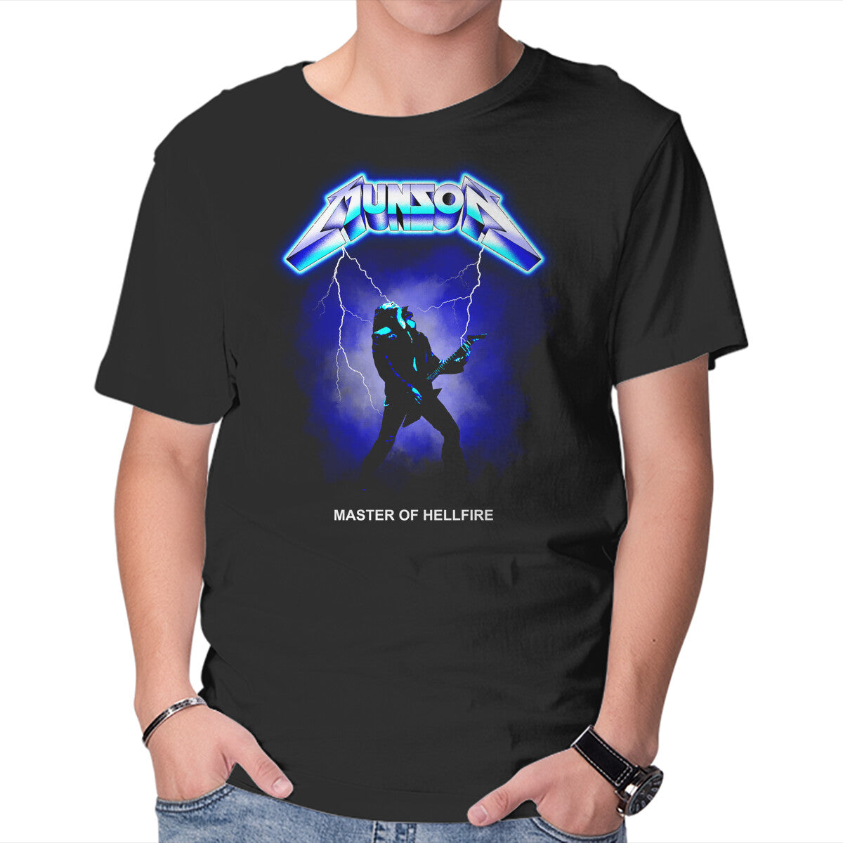 Unisex Crew Neck T-Shirt Master Of Hellfire Graphic Short Sleeve Casual Tee S