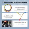 Refrigerant Air Conditioning Tools AC Diagnostic Manifold Gauge Set Hose Hook Kit for Refrigerant Testing R502 R22 R12 R134A