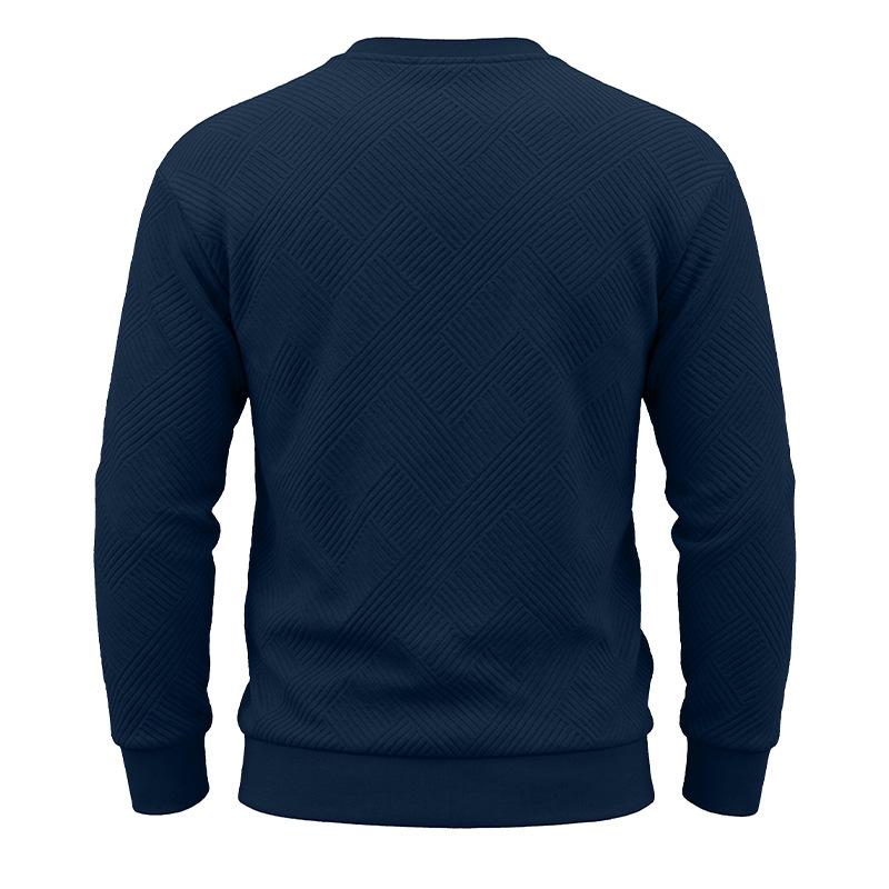 Men's Crew Neck Sweatshirt Long Sleeve Loose Fit Solid Color Autumn Winter Casual Thick Pullover Hoodie