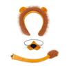 Kinder Süßes Löwen-Cosplay-Set Löwenohren Stirnband Schwanz Löwenpfoten Handschuhe Fliege Tüllröcke Halloween Kostüm