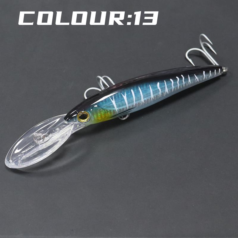 Große Minnow-Köder zum Angeln - Grüne Makrelen-/Thunfischköder, 16CM, 14CM, 12CM