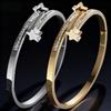 Edelstahl Damen Zirkonia Stecker Dreifarbiges Armband