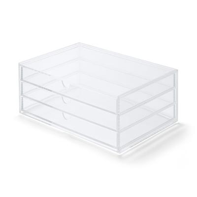 MUJI Stackable Acrylic Horizontal 3-Tier Case Width 25.5cm Depth 17cm Height 10cm
