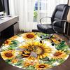 1pc Sunflower Bee Chair Carpet for Office, Non slip, Soft and Durable Office Rug